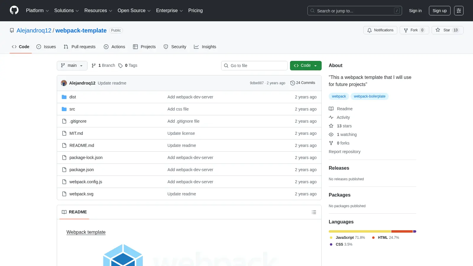 Webpack Template screenshot