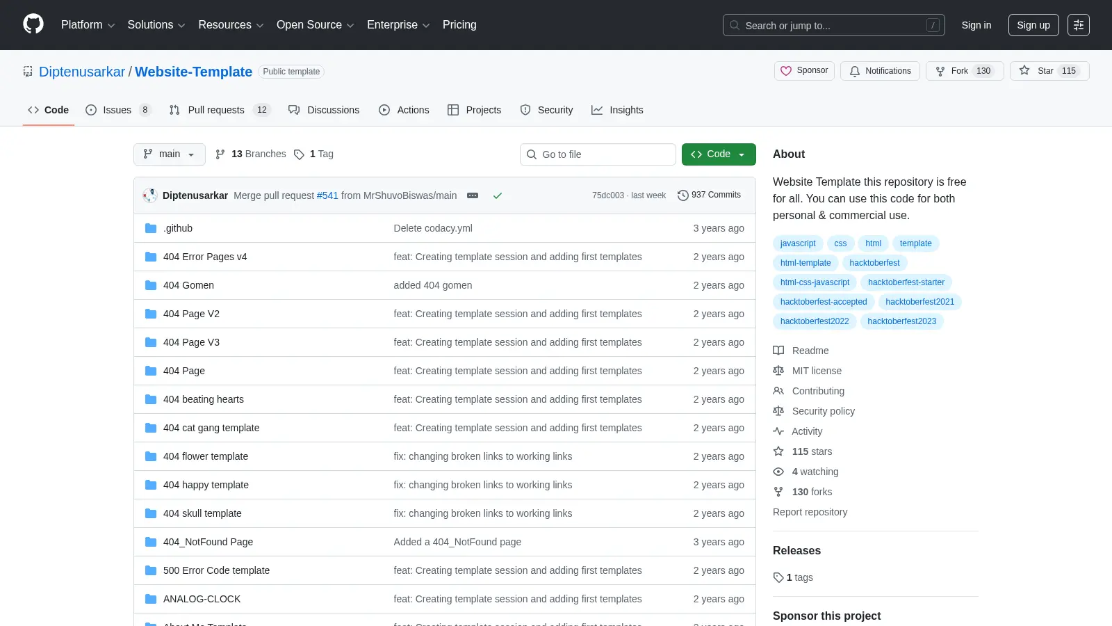 Website Template screenshot