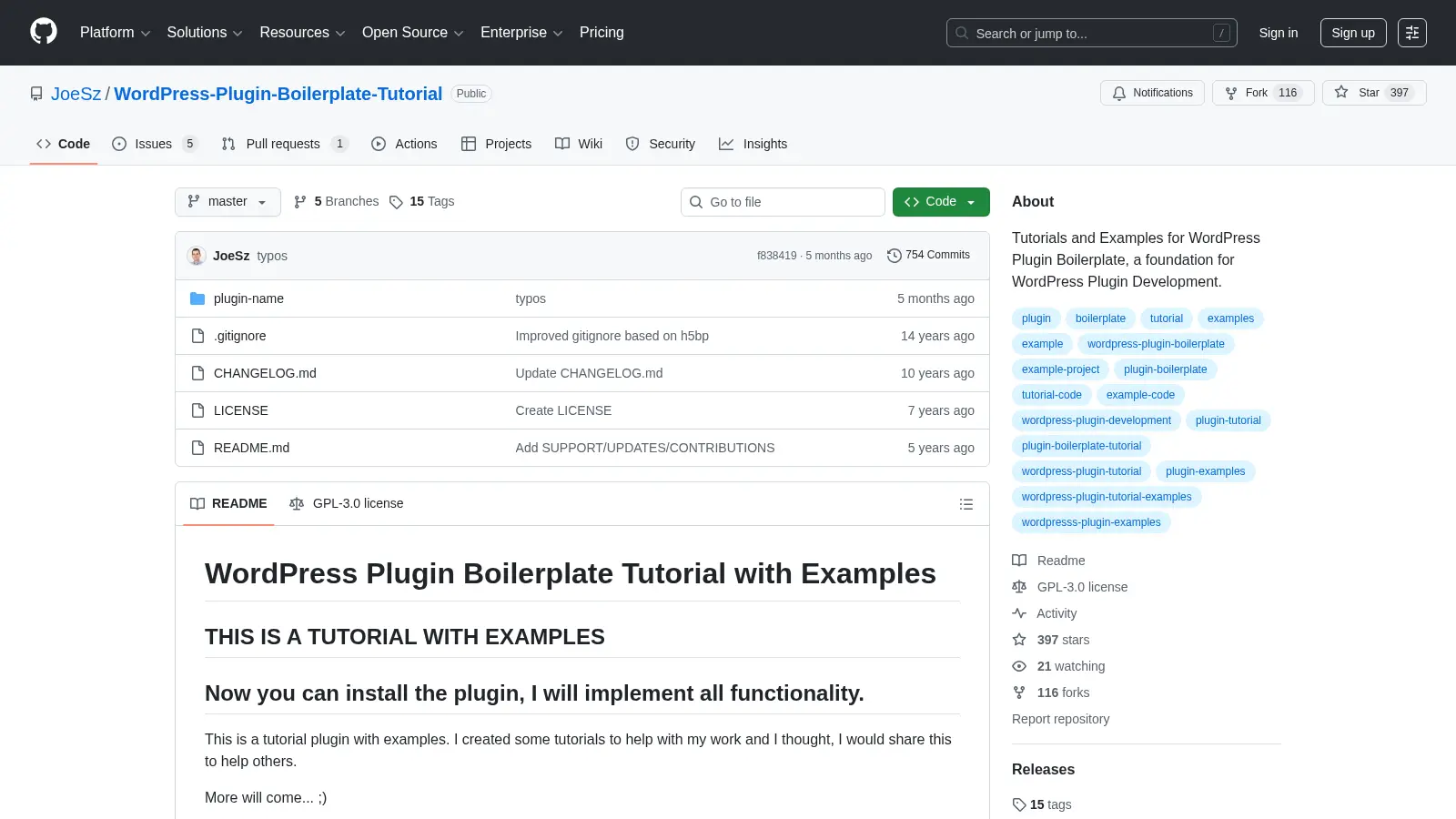 Wordpress Plugin Boilerplate Tutorial screenshot