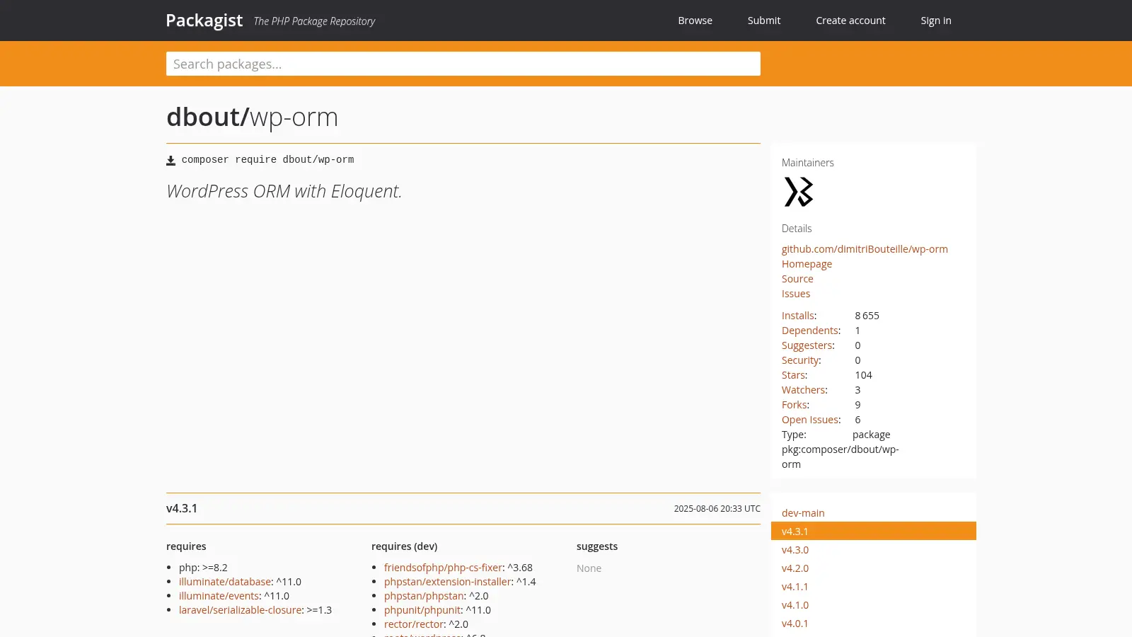 Wp Orm screenshot