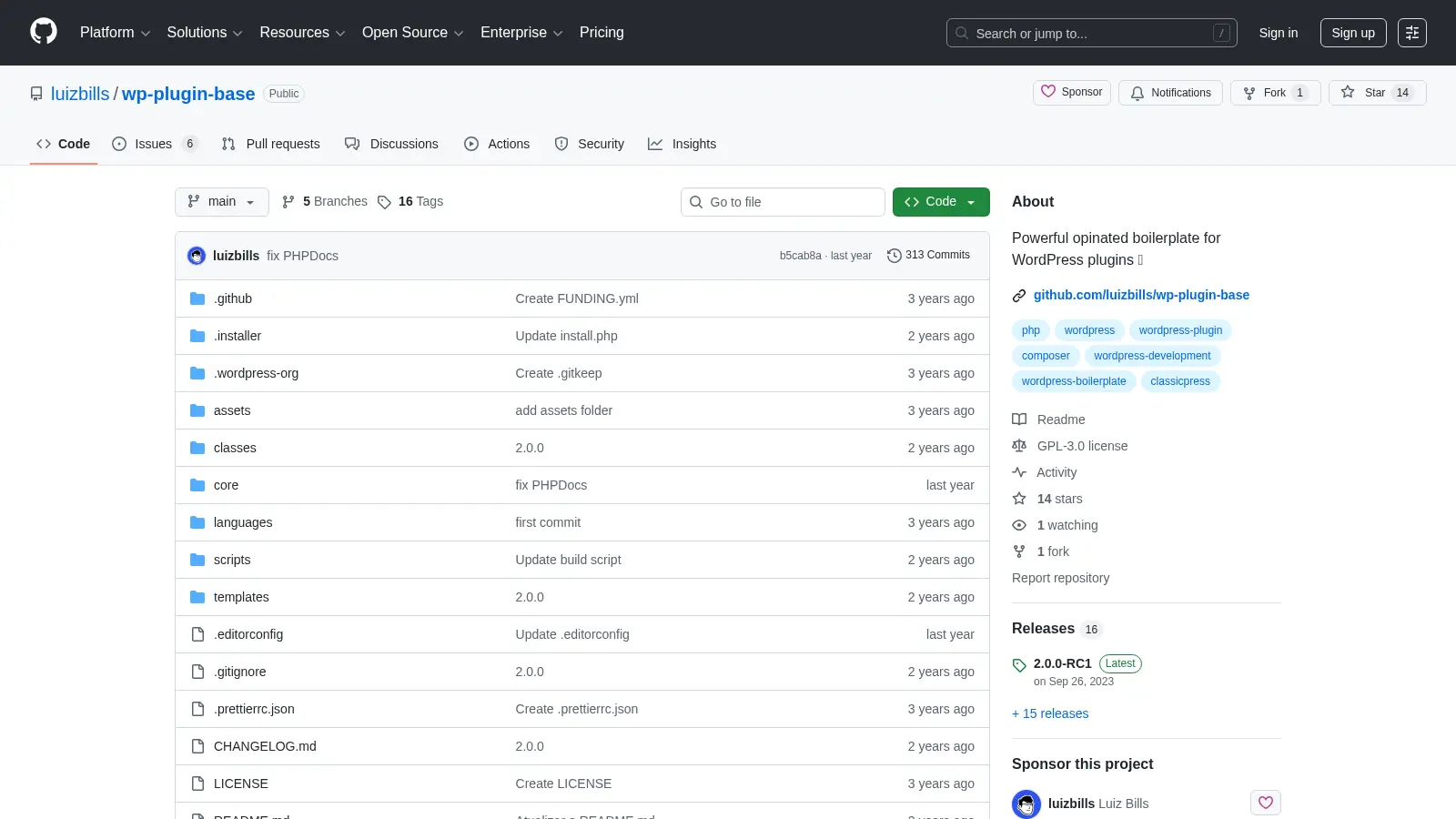 Wp Plugin Base screenshot