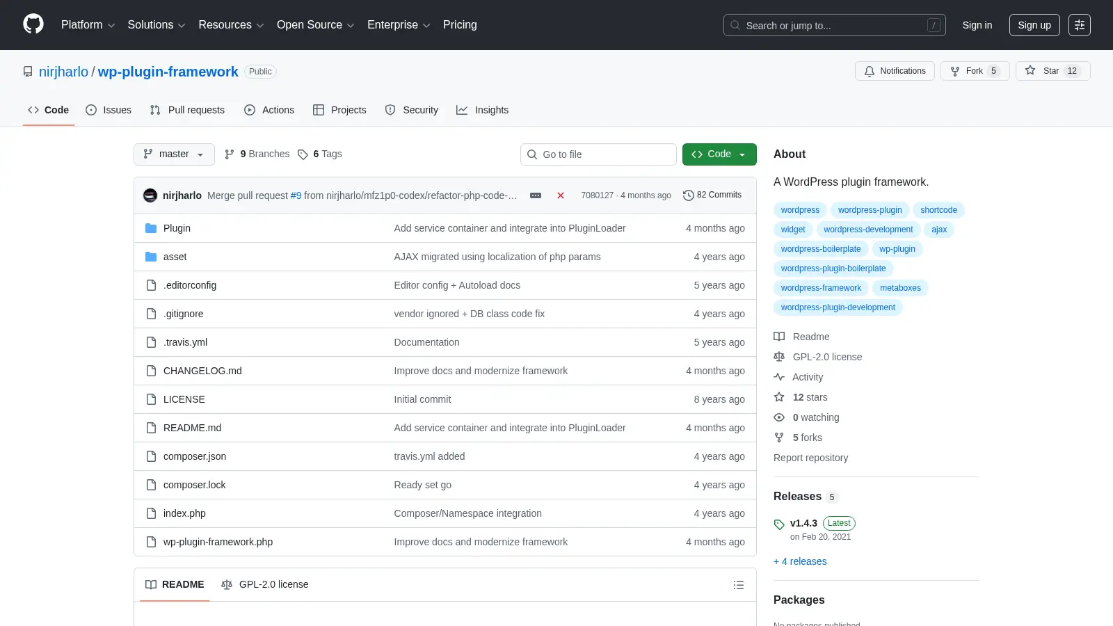 Wp Plugin Framework screenshot
