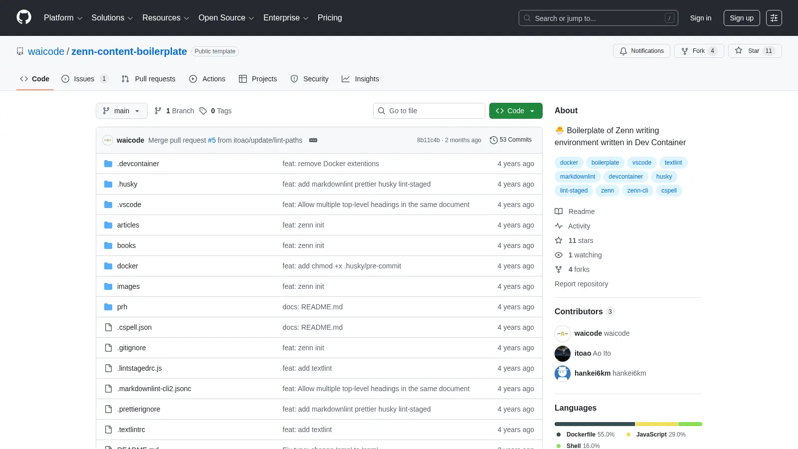 Zenn Content Boilerplate screenshot