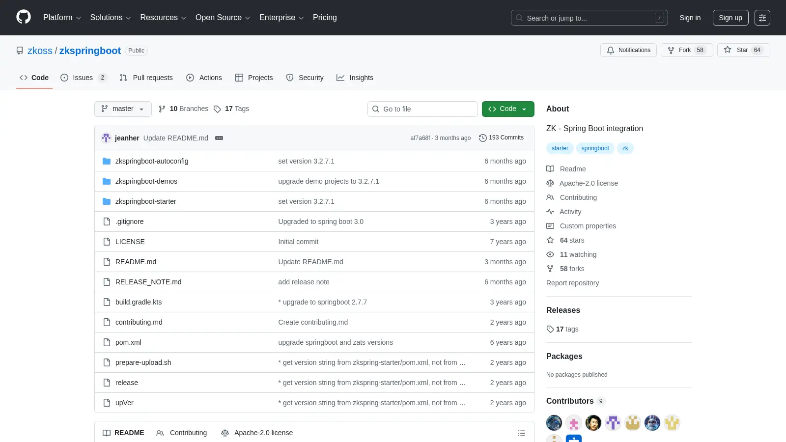 Zkspringboot screenshot